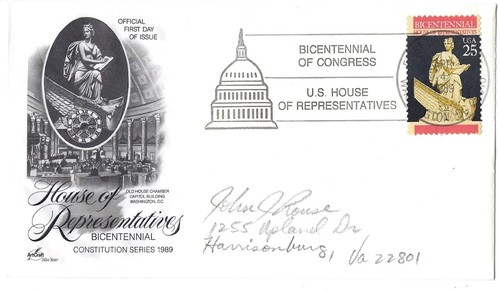 5 '89 FDCs House, Senate, Bill of Rights, Montana, N. Dakota SC#2412 2413 2421