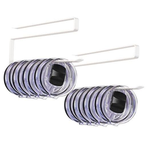 Tumbler Lid Organizer Tumbler Lid Storage Hook Up to 20 Lids, 2 Pack White