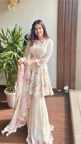 casual short frock with plazo