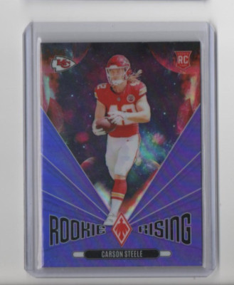CARSON STEELE 2024 Panini Phoenix Purple Rookie Rising RC #RR-CSE Rookie Card SP