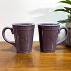 2 Sorrento Signature Coffee Mug Debby Segura Designs 5” PURPLE 12 oz Stoneware