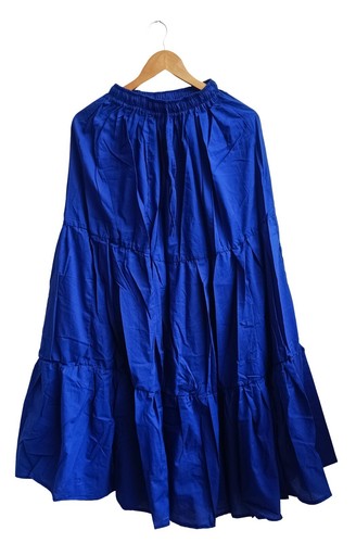 Jupe Marks And Spencer Femme Taille 14 En Coton Bleu à Motif Floral - Coupe A-Line