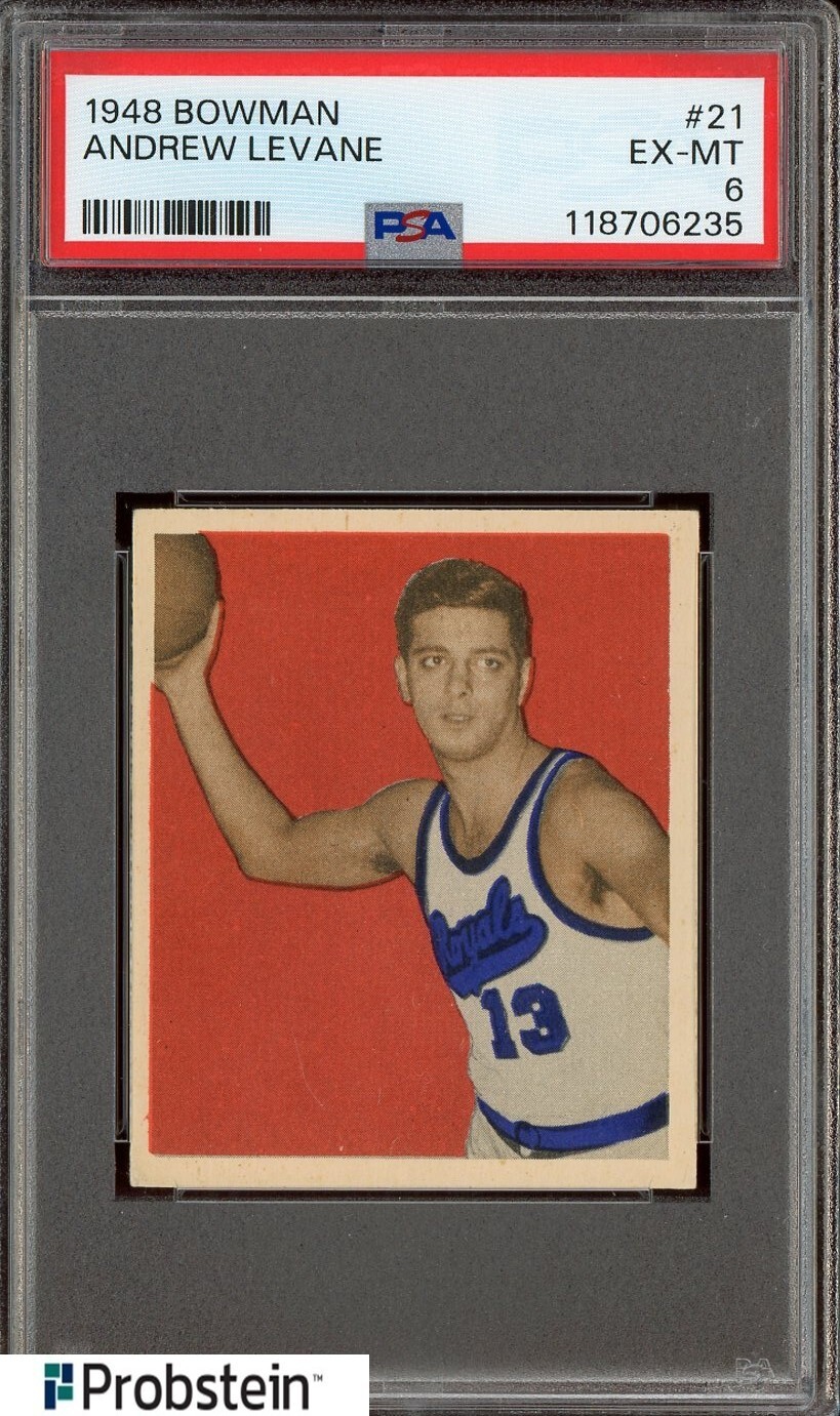 1948 Bowman Basketball #21 Andrew Levane Royals PSA 6 EX-MT