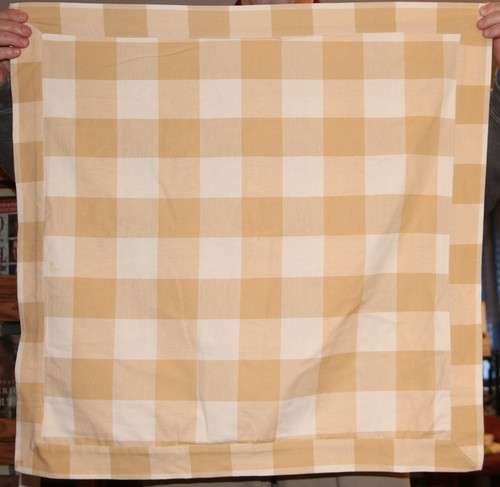 Set/2 federe cuscino Linen Source Euro Gingham marrone chiaro bianco a quadri 29" x 29" cravatta schienale - Foto 4 di 4