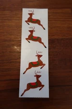 VINTAGE MRS GROSSMAN'S STICKERS Christmas Reindeers Holidays 1 Sheet 1993