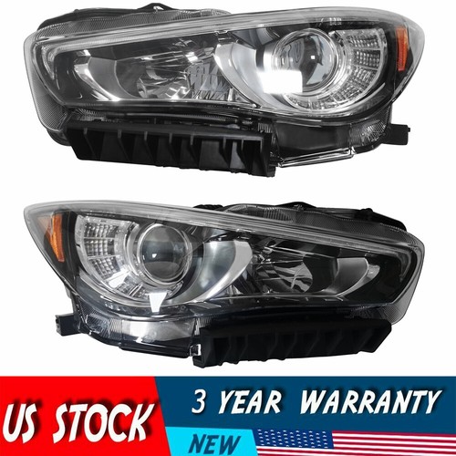 Right & Left For 2014-2017 Infiniti Q50 LED Headlight Headlamp w/ AFS