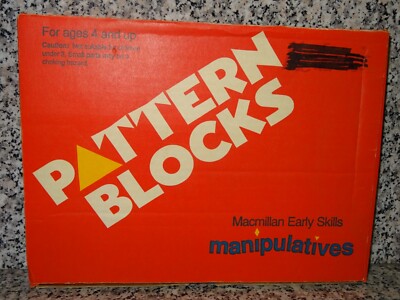 Pattern Blocks, 12 Pattern Block Double-Sided Activity Picture Cards, & A Game
