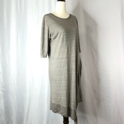 Poetry 100% linen dress with asymmetric overlay