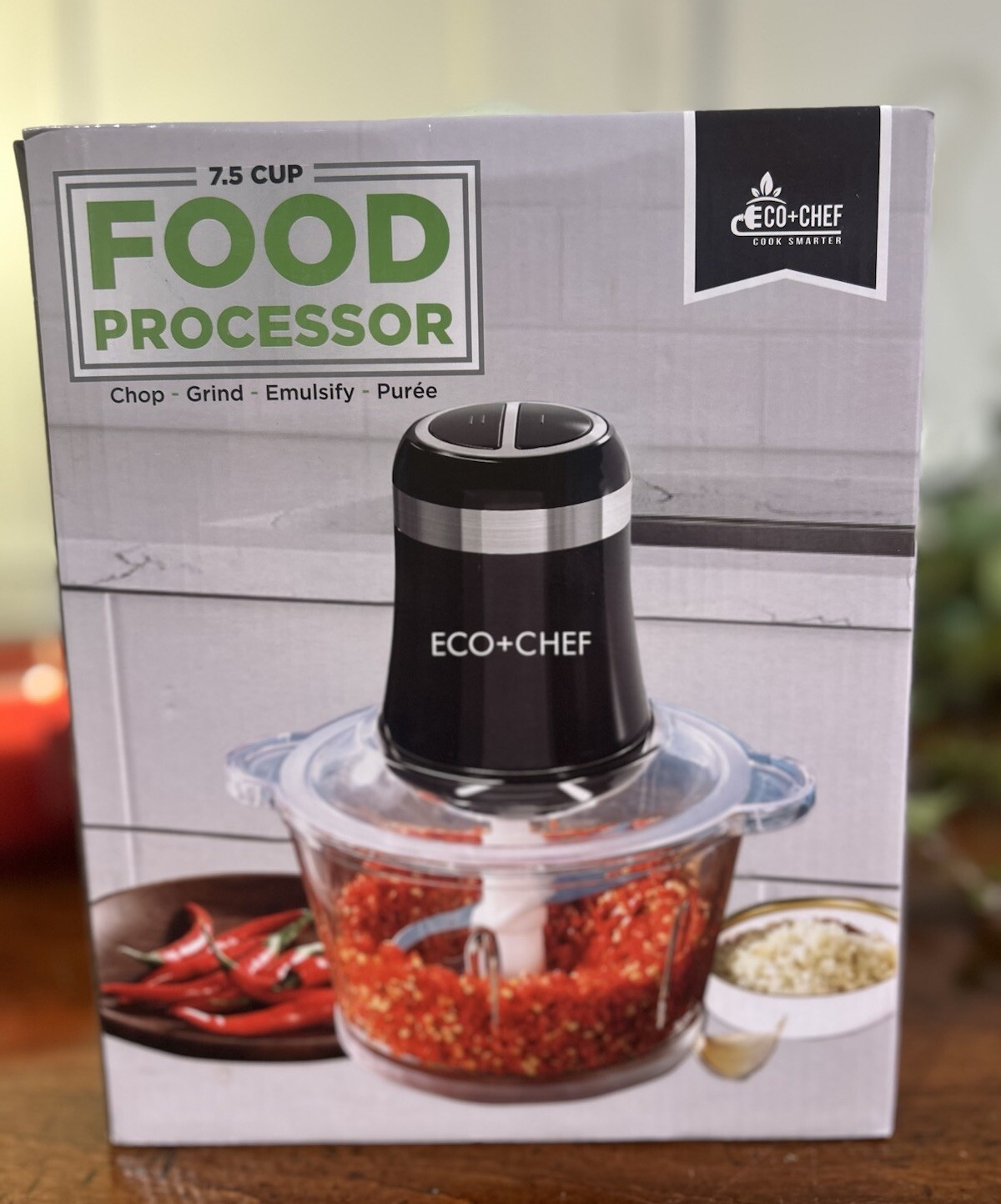 ECO + CHEF 7.5 CUP FOOD PROCESSOR Grind, Chop, Emulsify, And