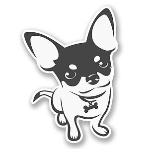 2 X 10cm Chihuahua Cartoon Dog Sticker Decal Ipad Laptop Car Fun Animal 5797 Ebay