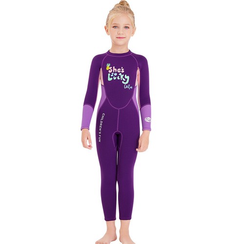 2.5MM Kids One Piece Long / Short Sleeve Surf Diving Wetsuit Girl Boy Swim Suit - Picture 4 of 68