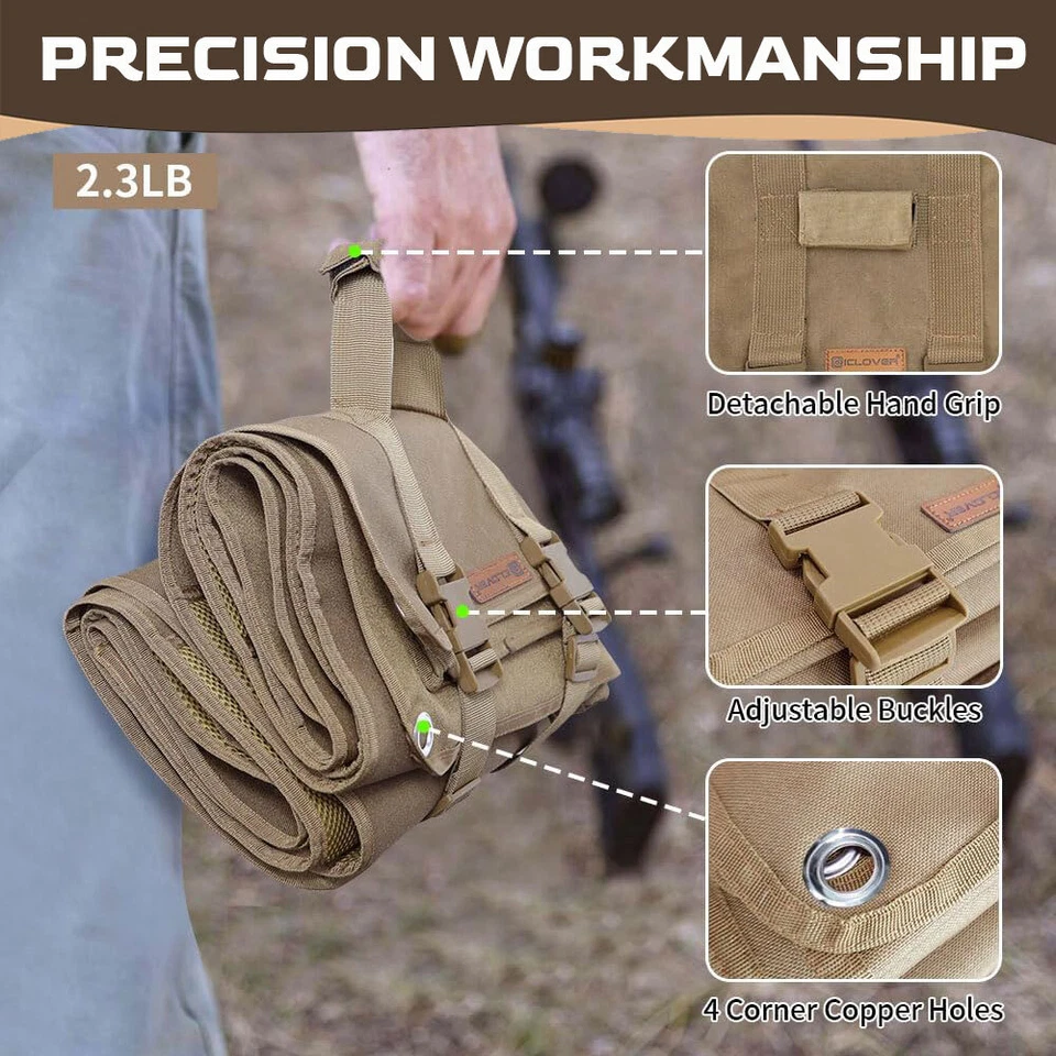 Alfombra de tiro de alta resistencia táctica propensa acolchada enrollable equipo de campo de caza grande Foto 4 de 4