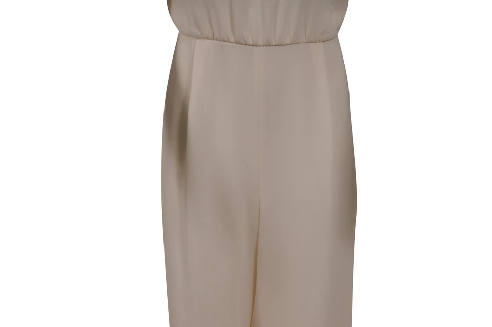 Женский комбинезон Max Mara с круглым вырезом галстук размер США 12 IT 46 ацетатный крем - Изображение 4 из 4