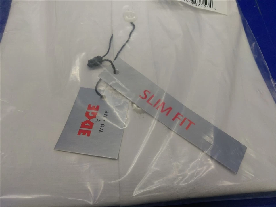 Лот из 5 WD NY края Slim Fit цвет заблокирован белый/серый рубашка w/галстук бар XL - Изображение 3 из 4