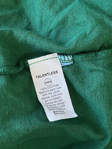 Talentless Solid Green Short Sleeve Crew Neck Boxy Cropped Top T-Shirt Size OSFM - Picture 7 of 7
