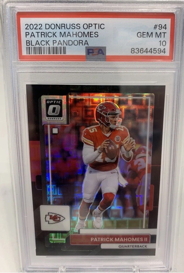 2022 Donruss Optic Black Pandora Prizm #94 Patrick Mahomes II 06/25 PSA 10 POP6