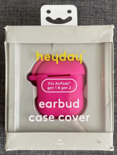 Heyday Earbud Case Cover Pink Vinyl Plastic Fits Airpods Gen 1  Gen 2 New