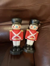 Set of 2 Holiday Time 11" Light Up Tabletop SOLDIER Blow Mold,  New with Tags