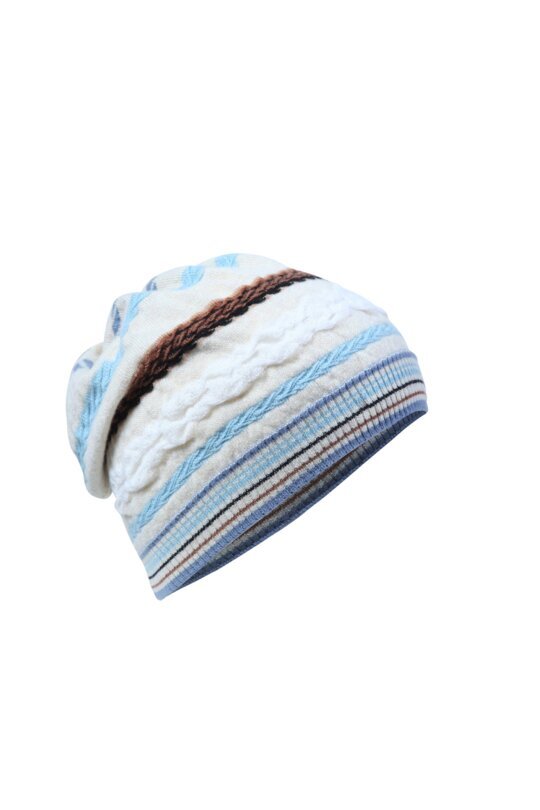 Casquette / Bonnet En Laine Ivko - Rouge Et Beige Rayé - Taille Unique - Neuf Avec étiquettes - Hiver Et Automne