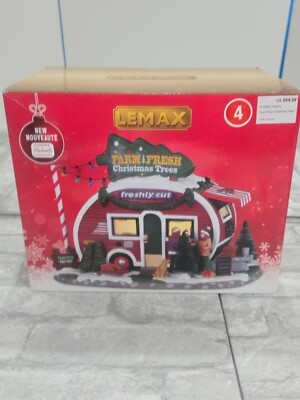 Lemax Farm Fresh Christmas Trees Christmas Village 2002 #25928 Illuminated