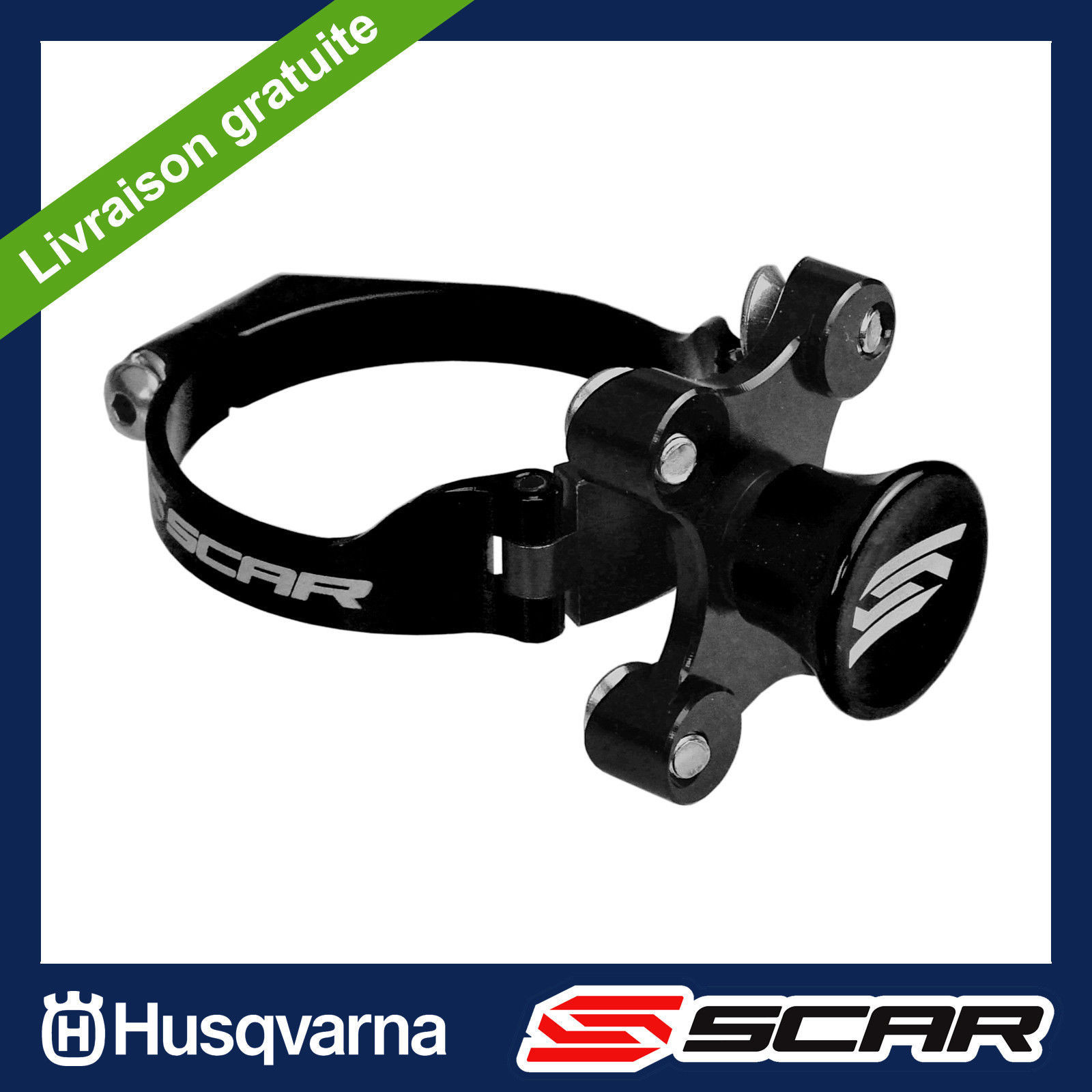 Kit holeshot noir Scar pour stabiliser la fourche Husqvarna 125 à 501 cc