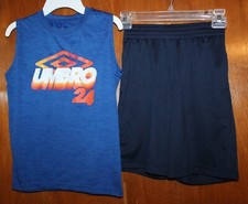 Boys' Size 8-10 SUMMER OUTFIT Umbro Tank Cat Jack Shorts EUC