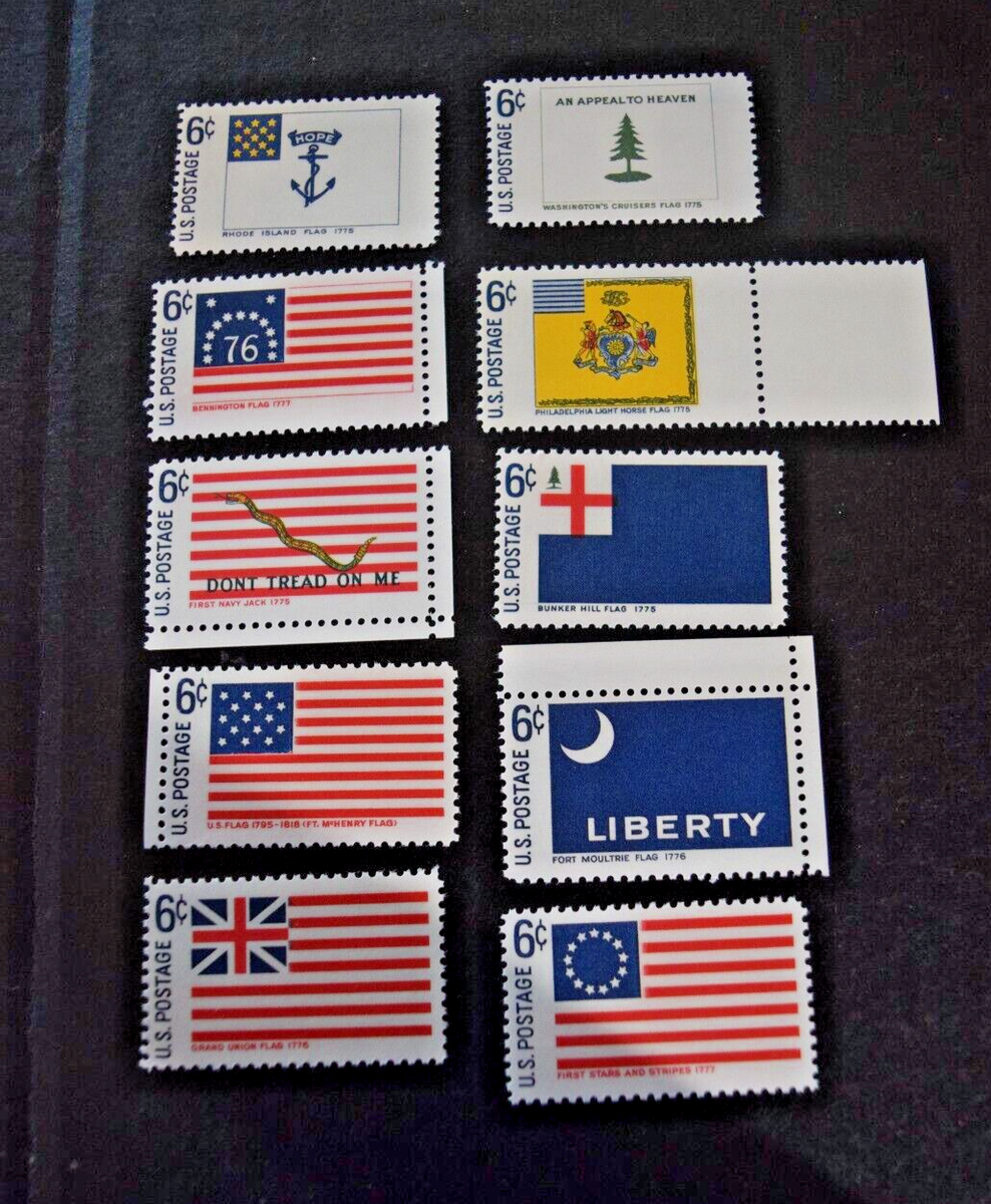 1968 US Stamps Scott #1345-1354 - 6 Cent Flag Set - MNH/OG