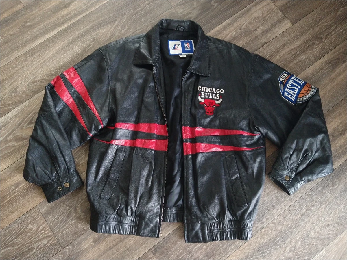 Chicago Bulls Vintage Starter Nba Basketball Leather Jacket