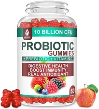 Daily Probiotic & Prebiotic Gummies with Vitamin C - 10 Billion CFU - 60 Piece