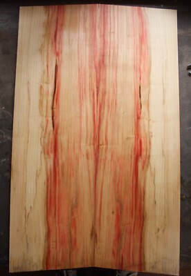 Curly red flame box elder maple drop top .31'' thk bass guitar tonewood 2604
