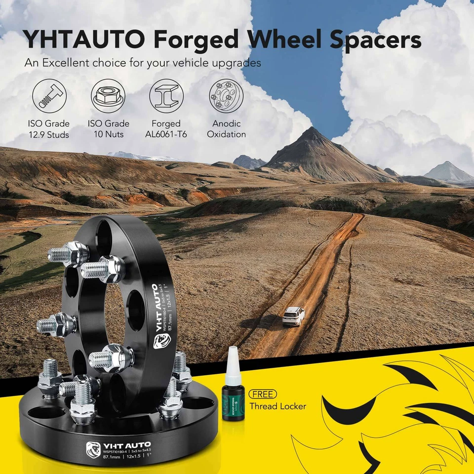 Adaptador de rueda 4x 1" 5x5" a 5x4,5" para tacos Chevrolet Ram Dodge M12x1,5 87,1 mm Foto 2 de 4