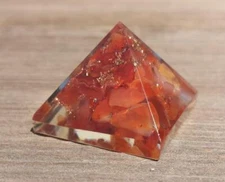 SMALL (25-30mm) CARNELIAN ORGONE GEMSTONE PYRAMID ORGONITE