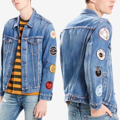 Levi's Limited Men's Patched Stonewash Blue Trucker Jacket Size M