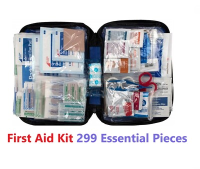 299 pc First Aid Kit Emergency Bag Home Car Outdoor, All Purpose Kit, Portable 