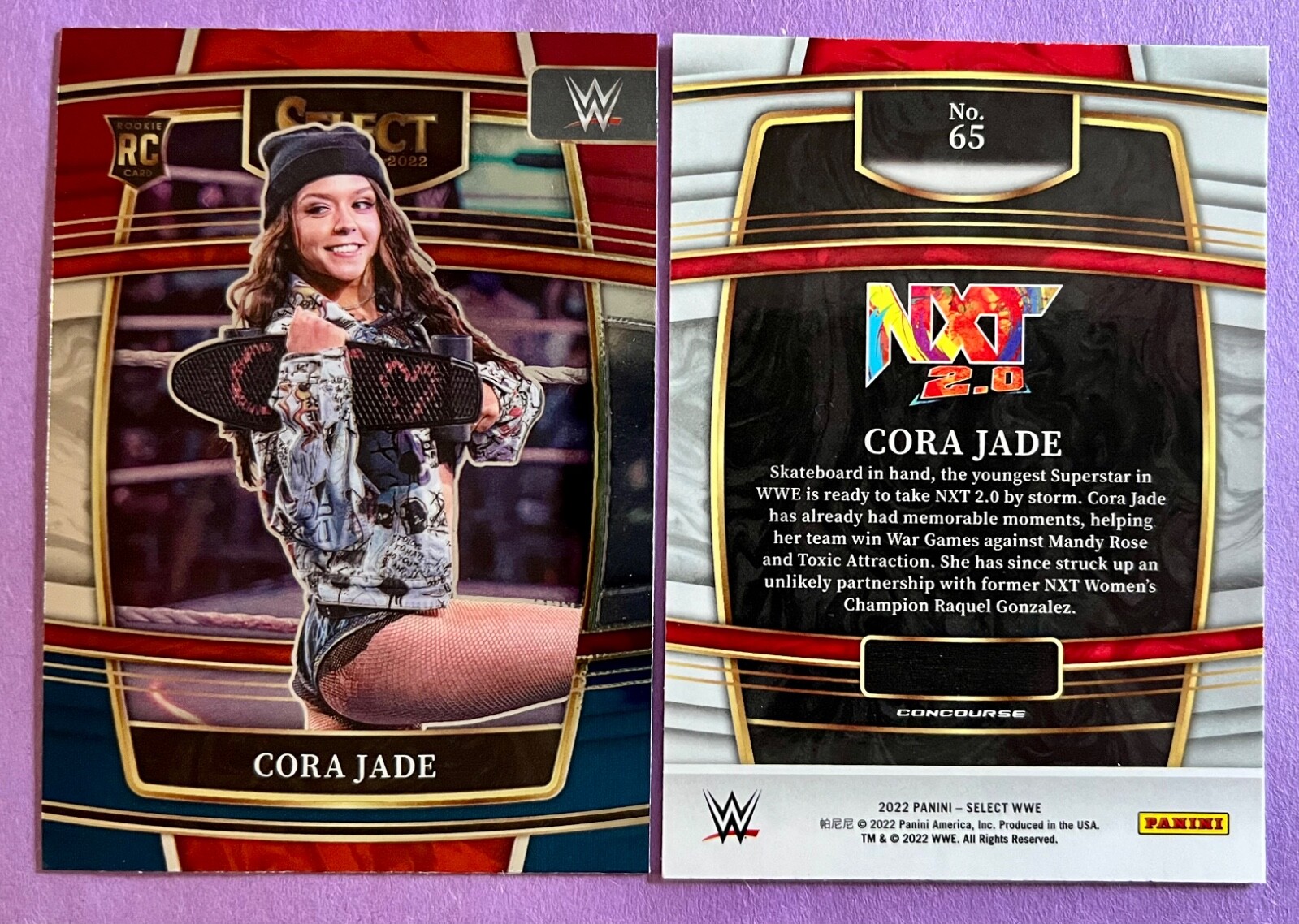 Cora Jade 2022 Panini Select WWE CONCOURSE Rookie #65 (RED BLUE RETAIL ...