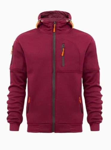 Men's Hooded Hoodie Sports Style Hoodie with Multiple Zippers/Pockets Sweatshirt - Picture 16 of 29