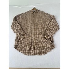 Abercrombie  Fitch Button Down Mens L Brown Plaid Long Sleeve Cotton Preppy