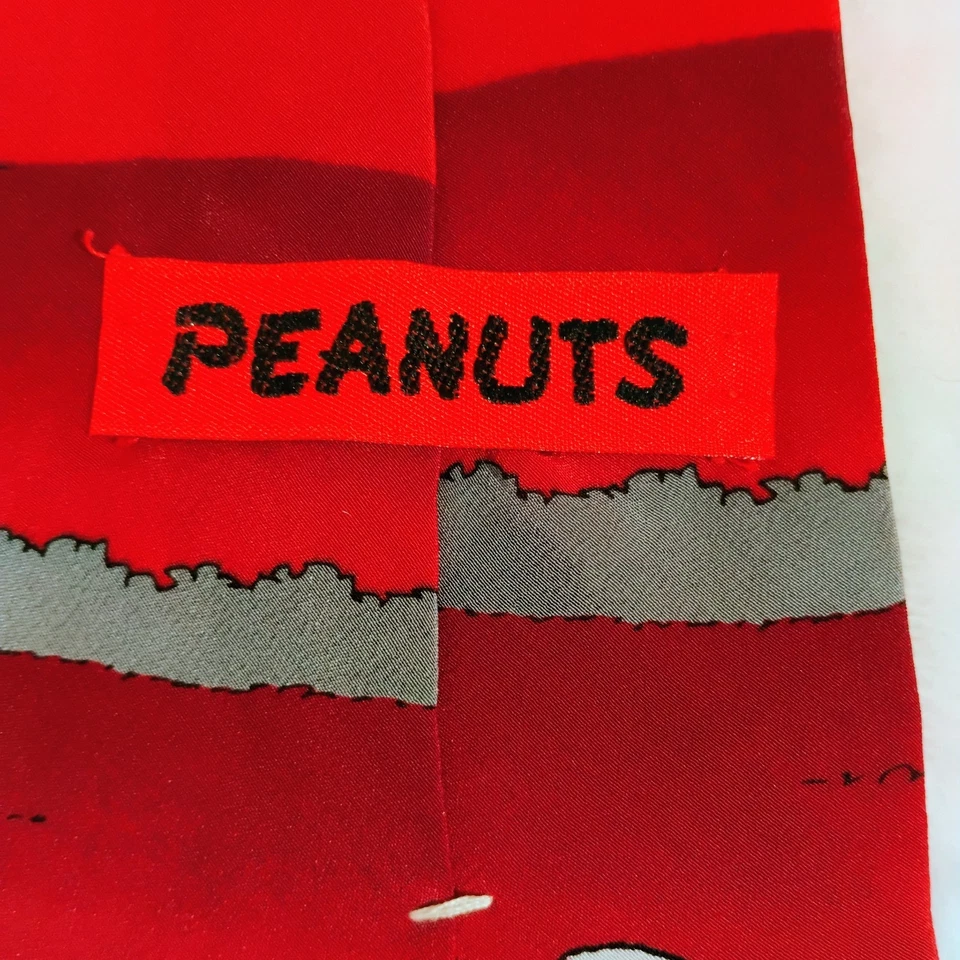 Peanuts Snoopy Charlie коричневый мужской шелковый галстук тема для гольфа винтажный сделано в США уникальный - Изображение 3 из 4
