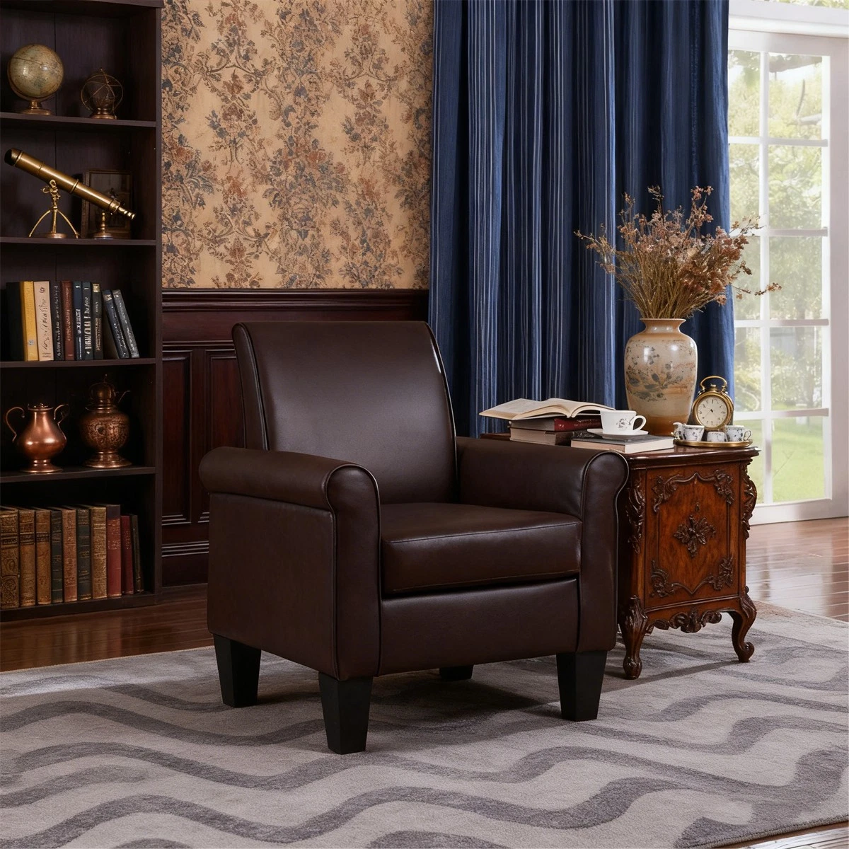 Modern Faux Leather Single Sofa Comfy Upholsted Armchair for Living Room Office
Opens in a new windo