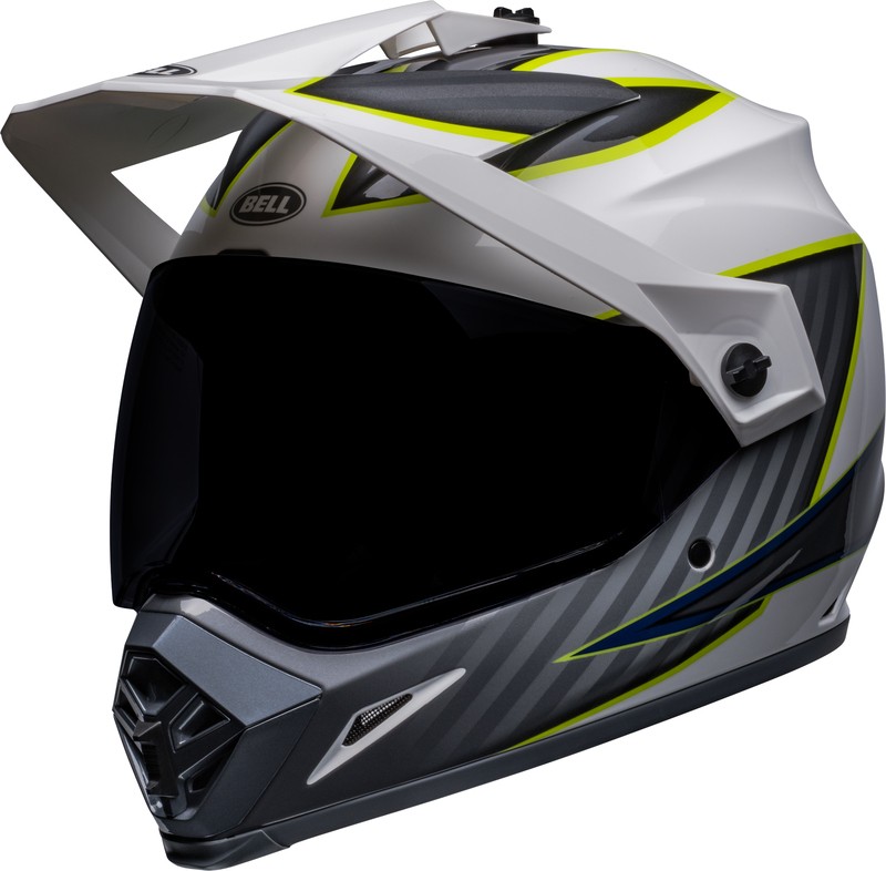 Casque BELL MX-9 Adventure Mips Dalton blanc jaune pour road-trip et pistes sauvages