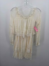 Pre-Owned Show Me Your Mumu Ivory Size Small Lace Short Long Sleeve Dress