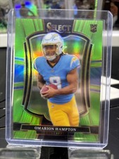2025 Panini Select Football Omarion Hampton #102 Green Prizm Rookie Chargers /49