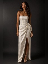 BHLDN Jacquard Corset Maxi Dress Bridal