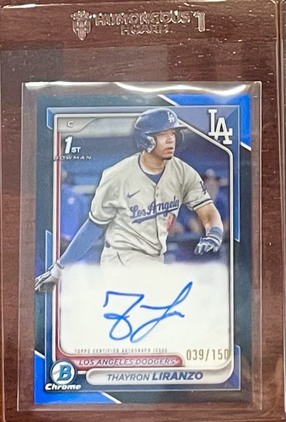 2024 Bowman Chrome Thayron Liranzo TRUE Blue Refractor 1st Auto #/150 Tigers