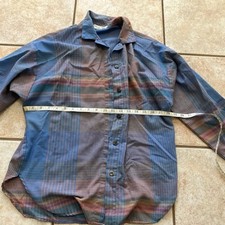 Vintage Women  s Hang Ten Made In USA Blue Checkered Button Up Long Sleeve Shirt