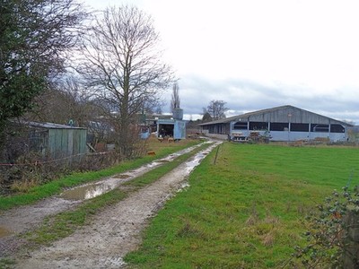 Photo A2 Ryefield Farm [1] Wormington Some of the farm buildings seen fr c2011