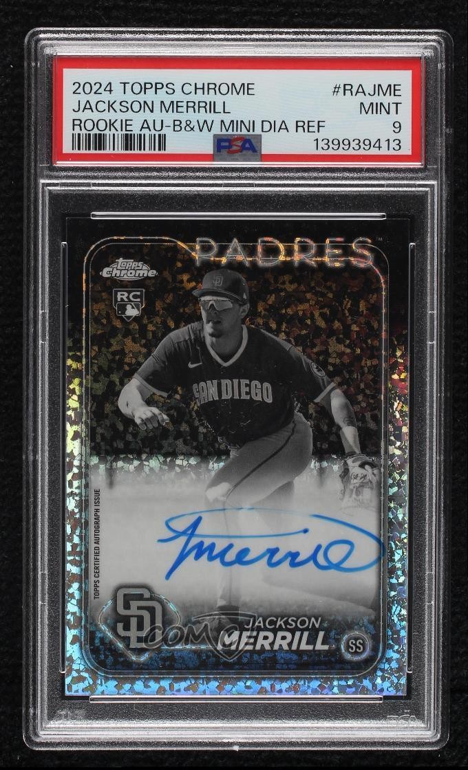 2024 Chrome Black & White Mini-Diamond Refractor Jackson Merrill Auto RC 14t3