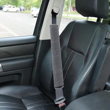 Amooca Soft Faux Fur Universal Fit Seatbelt Cover Car 19.7in 1pack, Dark Gray