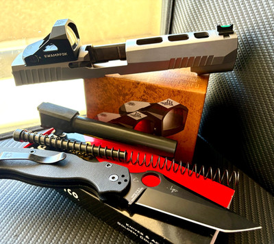 Sig Sauer P320 X-FIVE Slide w/ Red Dot Sight Complete RMR Cut Upper FREE KNIFE