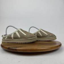 Big Kids Ugg Tazz Sunwave Beige Suede Lined Slip On Casual Slippers Size 6 Y GUC